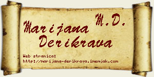 Marijana Derikrava vizit kartica